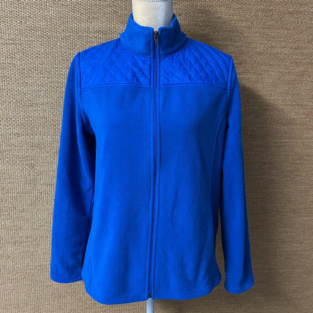 Talbots Fleece Jacket Womens Medium Blue